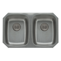 Pelican PL-VS4040 18G Stainless Steel Double Bowl Undermount Kitchen Sink 29 1/8'' x 18-1/2''